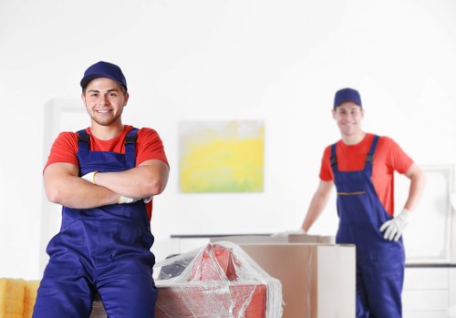 House movers assisting a residential move in North Kensington