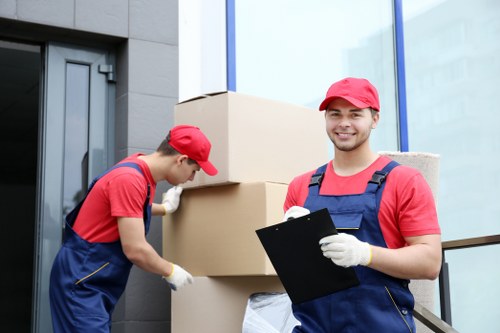 Commercial moving team planning a business relocation in North Kensington