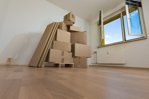 Local removals vehicle parked for a house move in North Kensington