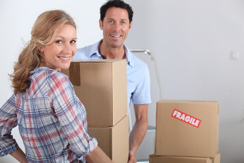 Furniture and box handling during a local move in North Kensington