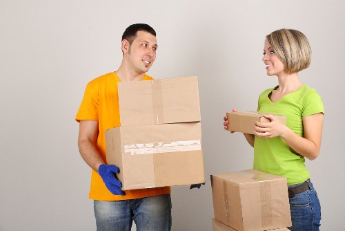 Packed boxes and furniture ready for a North Kensington house move