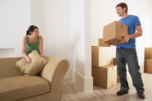 Packed household items ready for a local house move