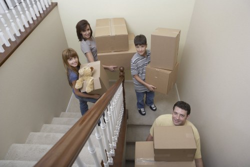 North Kensington flat move with boxes and furniture transport